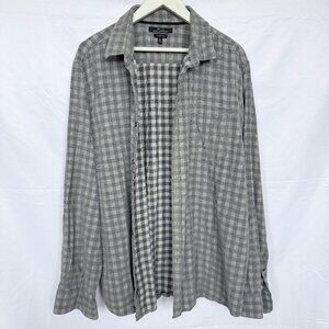 Marc Anthony Gray Corduroy Gingham Button Shirt